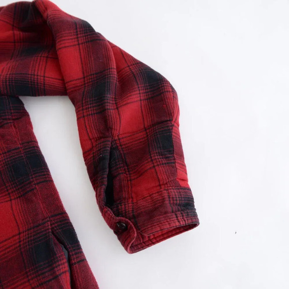 Field And Stream Navy & Red Teddy Bear Lined Corduroy Patches Button Up Shacket - Picture 4 of 11